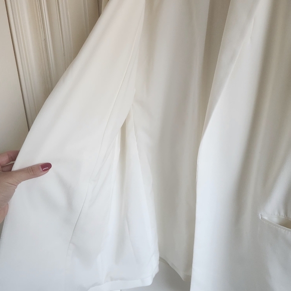 Chico’s Womens Cream Boyfriend Duster Jacket Blazer Size 1 Petite (US M/8) - Picture 7 of 11